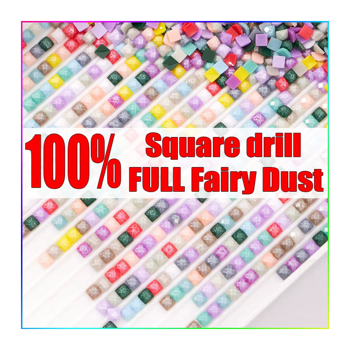 HOMFUN 5D Diamantgemälde zum Selbermachen mit quadratischen Strasssteinen in Multicolor - Bild 3