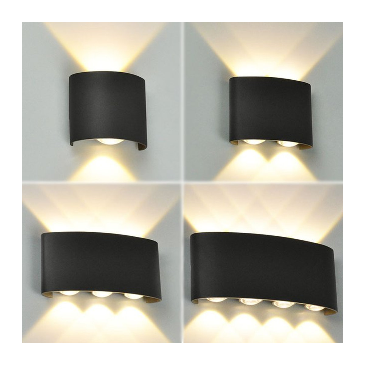 Homocean LED Wandleuchte im skandinavischen Design aus Kunststoff, Schwarz, Up-Down Wandlampe für Schlafzimmer und Korridor - Bild 1