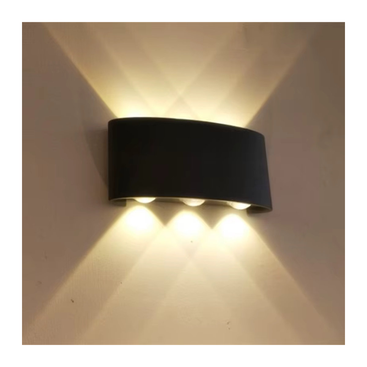 Homocean LED Wandleuchte im skandinavischen Design aus Kunststoff, Schwarz, Up-Down Wandlampe für Schlafzimmer und Korridor - Bild 3