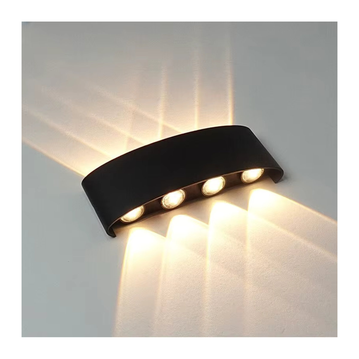 Homocean LED Wandleuchte im skandinavischen Design aus Kunststoff, Schwarz, Up-Down Wandlampe für Schlafzimmer und Korridor - Bild 4