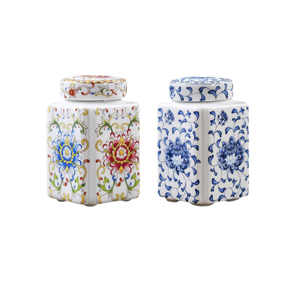 Homyl Dekorative Keramikvase in Ingwer-Optik mit floralem Design, bauchige Porzellanvase für Schnittblumen, mehrfarbig - Bild 2