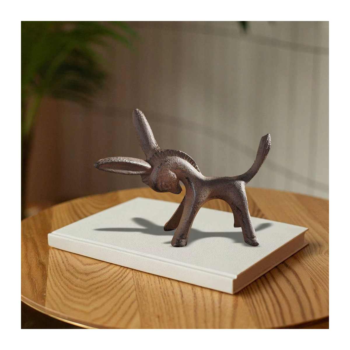 Homyl Esel-Tierfigur aus Gusseisen in Braun als rustikale Skulptur - Bild 3