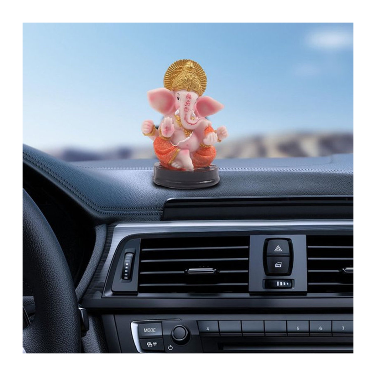 Homyl Ganesha Statue Hindu-Elefant-Gott in Rosa aus Kunstharz als orientalische Dekoration für dein Zuhause - Bild 1