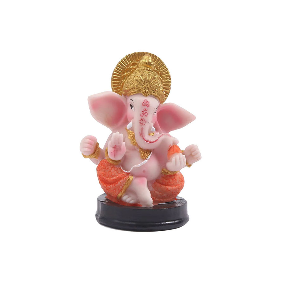 Homyl Ganesha Statue Hindu-Elefant-Gott in Rosa aus Kunstharz als orientalische Dekoration für dein Zuhause - Bild 4