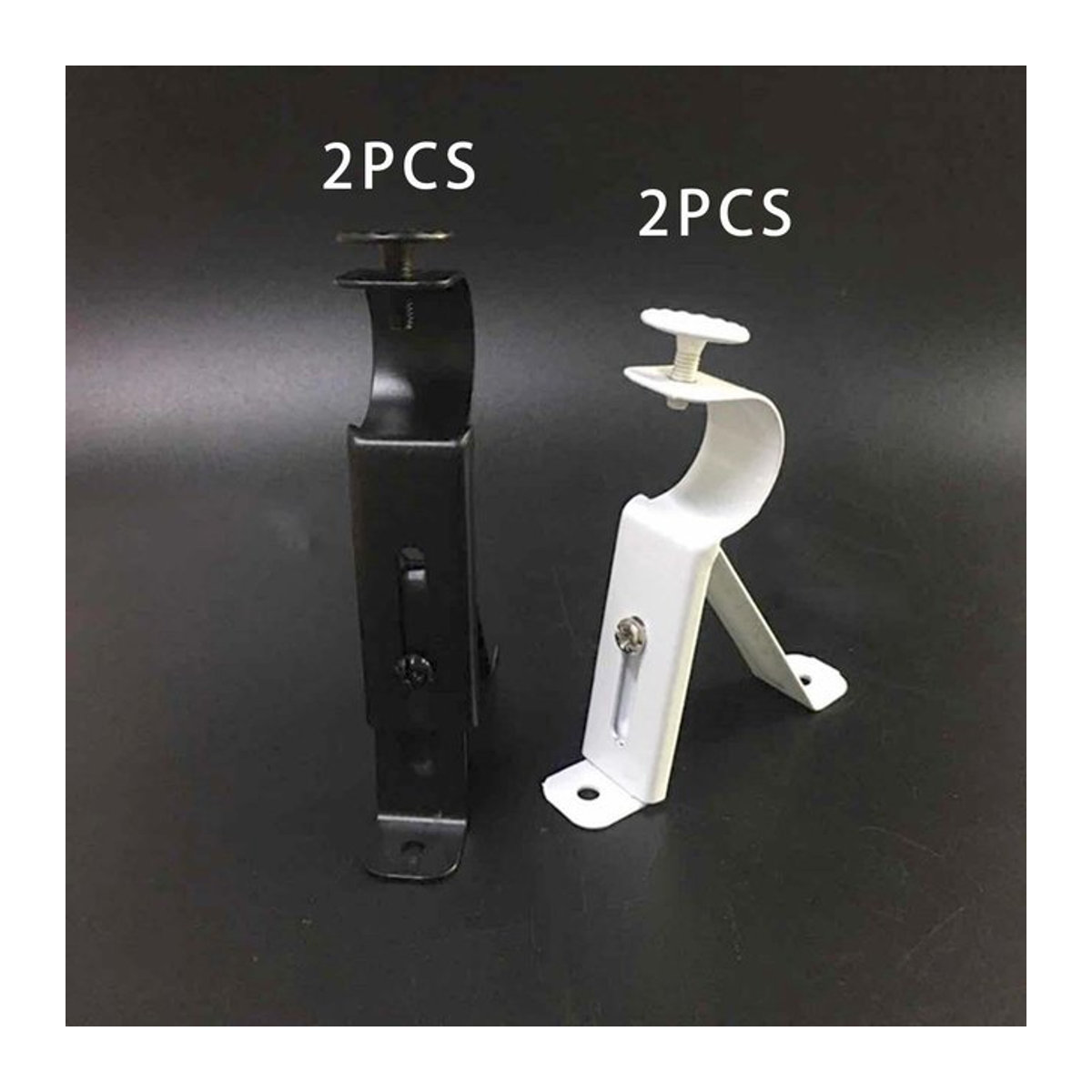 Homyl Gardinenstangen Halterungen Schwarz, 2 Stück Universal Vorhangklammern für 1 Zoll bis 1,1 Zoll - Bild 1