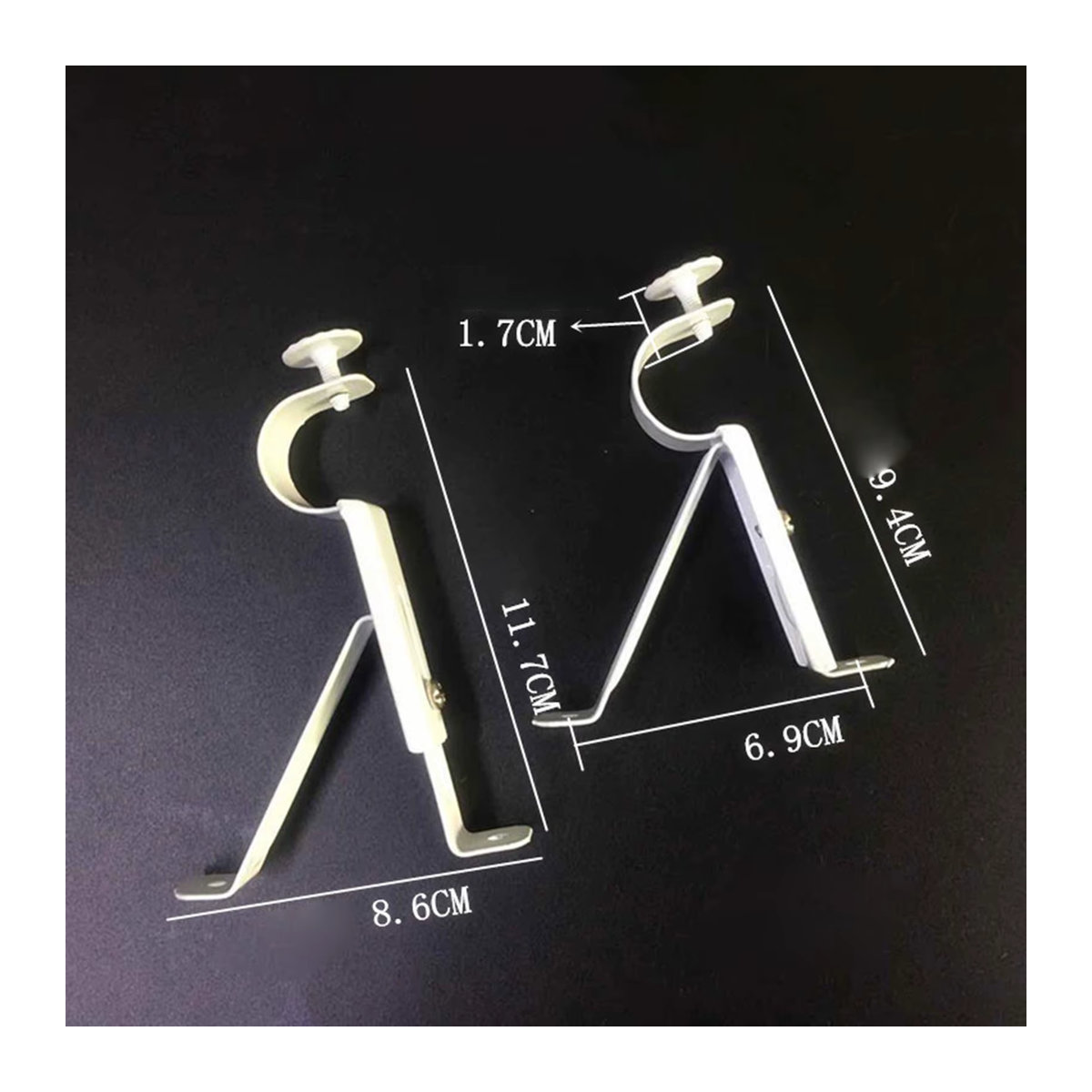 Homyl Gardinenstangen Halterungen Schwarz, 2 Stück Universal Vorhangklammern für 1 Zoll bis 1,1 Zoll - Bild 5