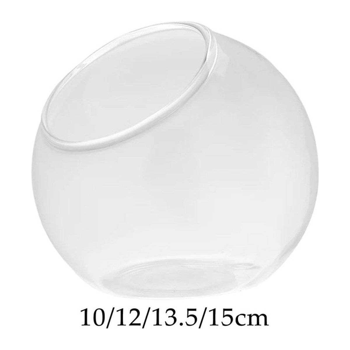 Homyl Glasvase aus Klarglas mit schrägem Schnitt für Schnittblumen und Terrarien, transparent, rund - Bild 1