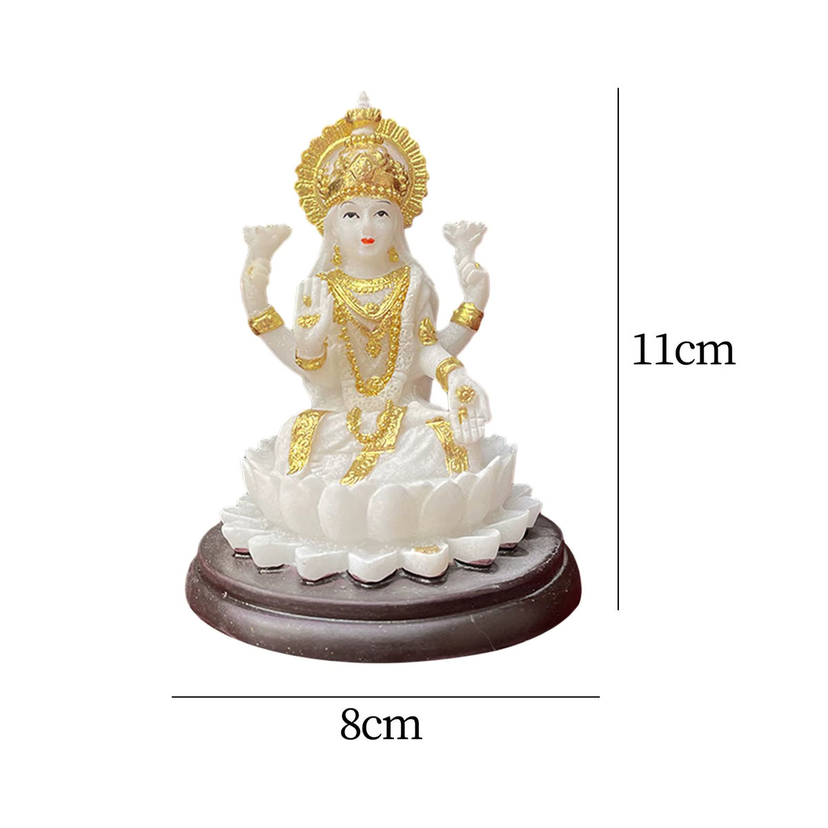 Homyl Lakshmi Statue Indische Göttin in Weiß aus Kunstharz als Feng Shui Dekorationsfigur für Tisch und Regal - Bild 5