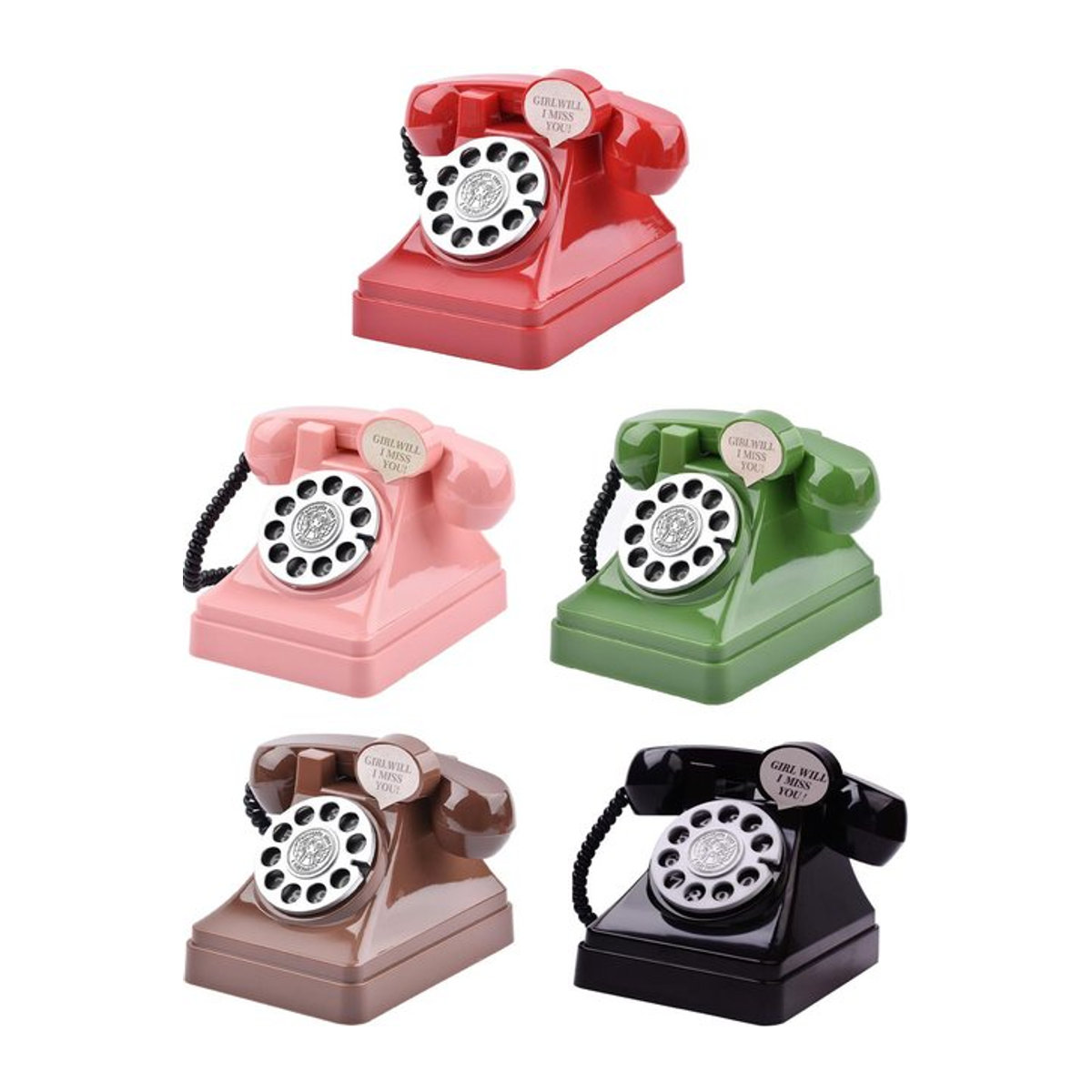 Homyl Münzbank Cartoon Vintage Telefon als Sparschwein aus Kunststoff, mehrfarbig - Bild 1