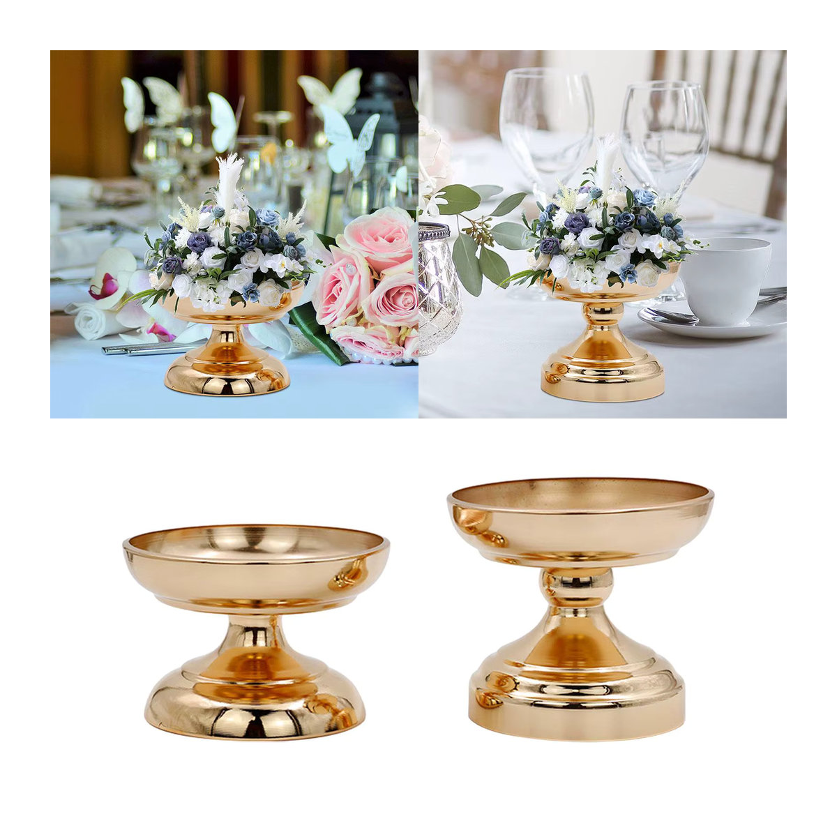 Homyl Obstteller und Dessertteller aus Metall in Gold, rund und stehend - Bild 2