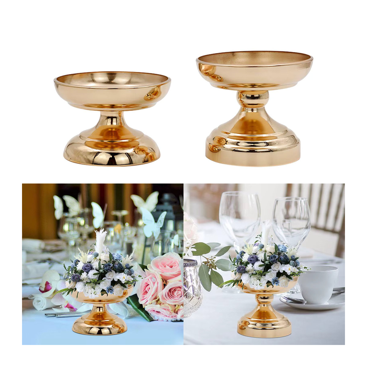 Homyl Obstteller und Dessertteller aus Metall in Gold, rund und stehend - Bild 3
