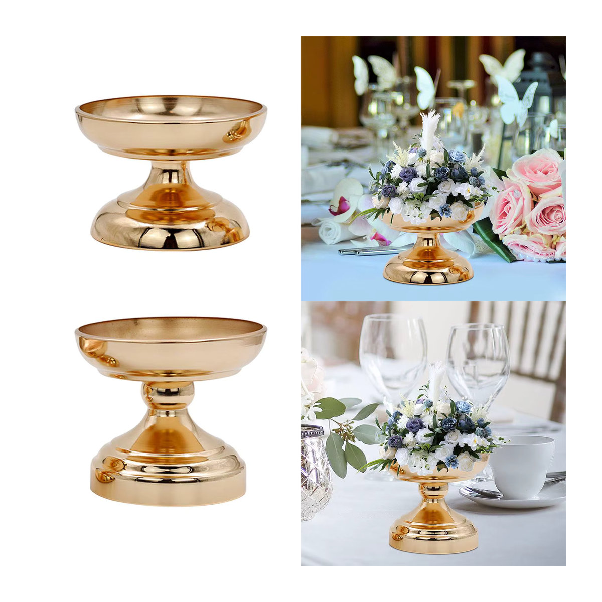 Homyl Obstteller und Dessertteller aus Metall in Gold, rund und stehend - Bild 4
