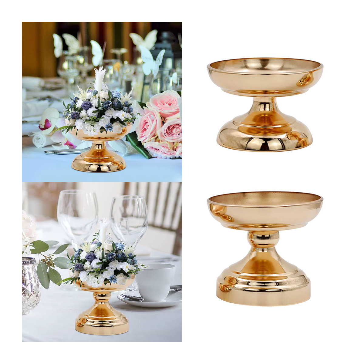 Homyl Obstteller und Dessertteller aus Metall in Gold, rund und stehend - Bild 5