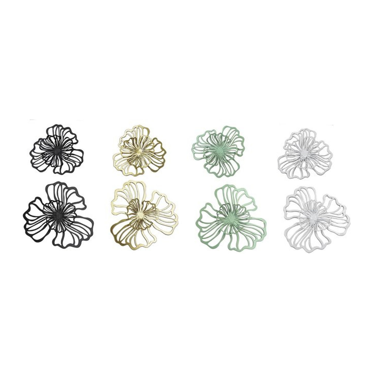 Homyl Wanddekoration Blumen Design aus Metall in Schwarz, Moderner Floral Wandbehang für Wohnzimmer, Schlafzimmer und Badezimmer - Bild 1