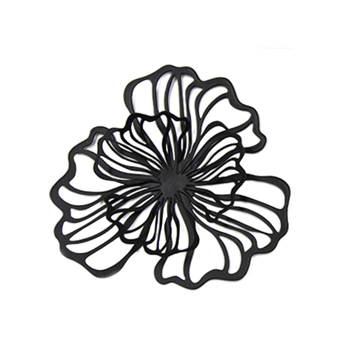 Homyl Wanddekoration Blumen Design aus Metall in Schwarz, Moderner Floral Wandbehang für Wohnzimmer, Schlafzimmer und Badezimmer - Bild 3