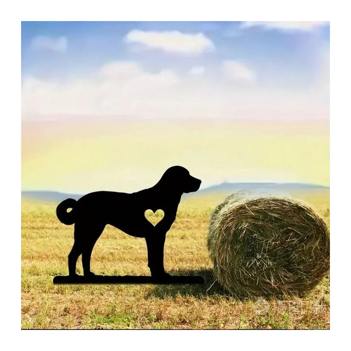 Honest Dog Gartenstecker aus Metall in Schwarz von CIFBUY als Outdoor-Dekoration mit Haustier-Silhouette - Bild 1