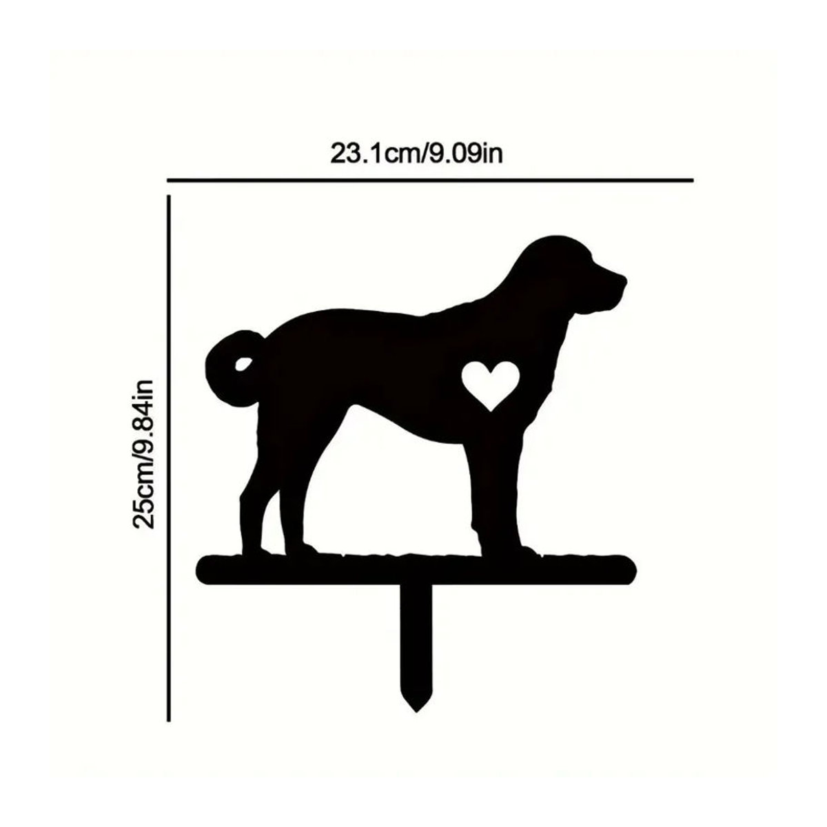 Honest Dog Gartenstecker aus Metall in Schwarz von CIFBUY als Outdoor-Dekoration mit Haustier-Silhouette - Bild 2