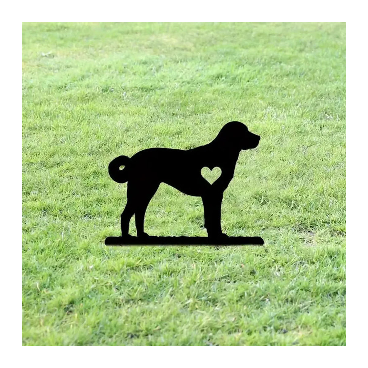 Honest Dog Gartenstecker aus Metall in Schwarz von CIFBUY als Outdoor-Dekoration mit Haustier-Silhouette - Bild 3