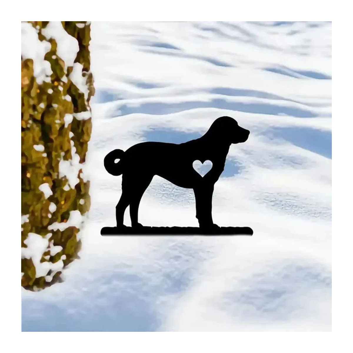 Honest Dog Gartenstecker aus Metall in Schwarz von CIFBUY als Outdoor-Dekoration mit Haustier-Silhouette - Bild 4