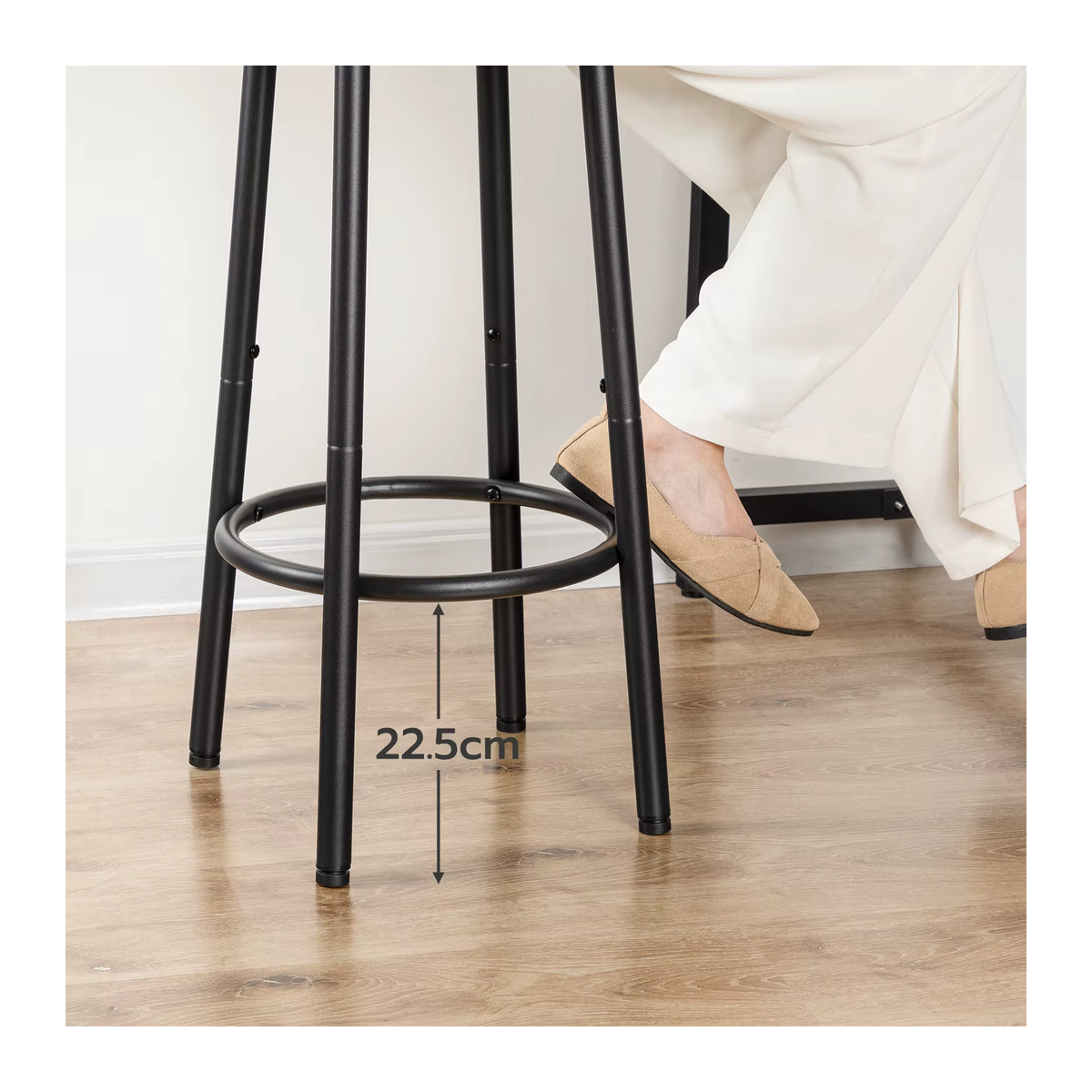 Hoobro Barhocker 2er Set im Industrial Design aus Holz und Metall in Braun und Schwarz - Bild 4