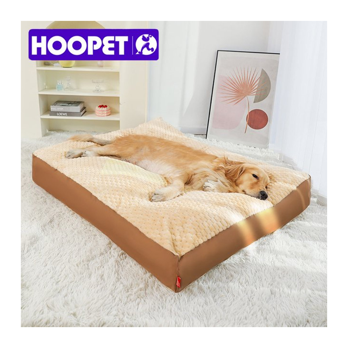 HOOPET Hundehütte Winter Hundesofa mit warmer Schlafmatte in Braun für große Hunde - Bild 1