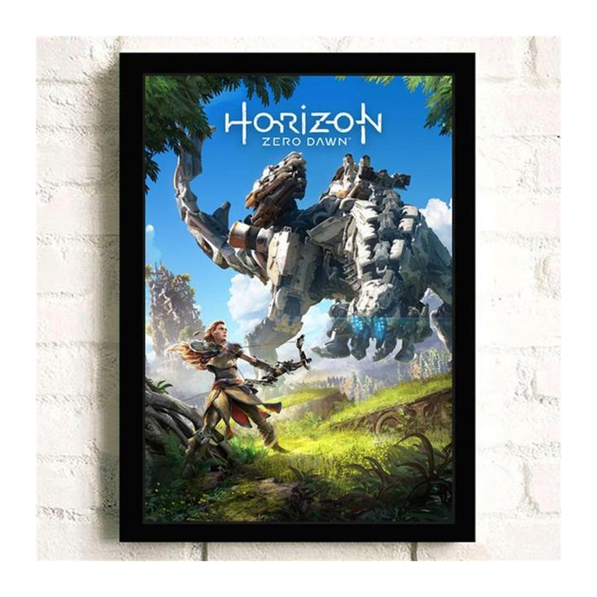 Horizon Zero Dawn Game Artwork Leinwandposter von iaidegou-1, mehrfarbiges Wandbild im Querformat für Wohnzimmer und Kinderzimmer, B: 90 cm, H: 60 cm - Bild 1
