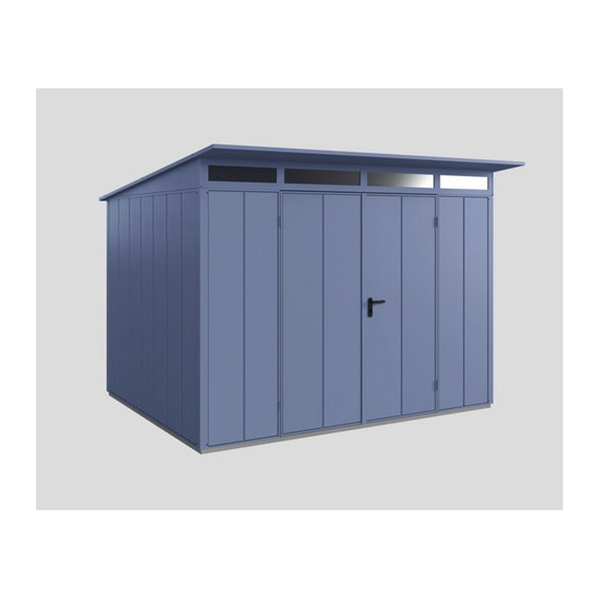 Hörmann Ecostar Gerätehaus Elegant aus Metall in Blau mit Pultdach B/H/T: 312,7 x 232,3 x 353 cm - Bild 1