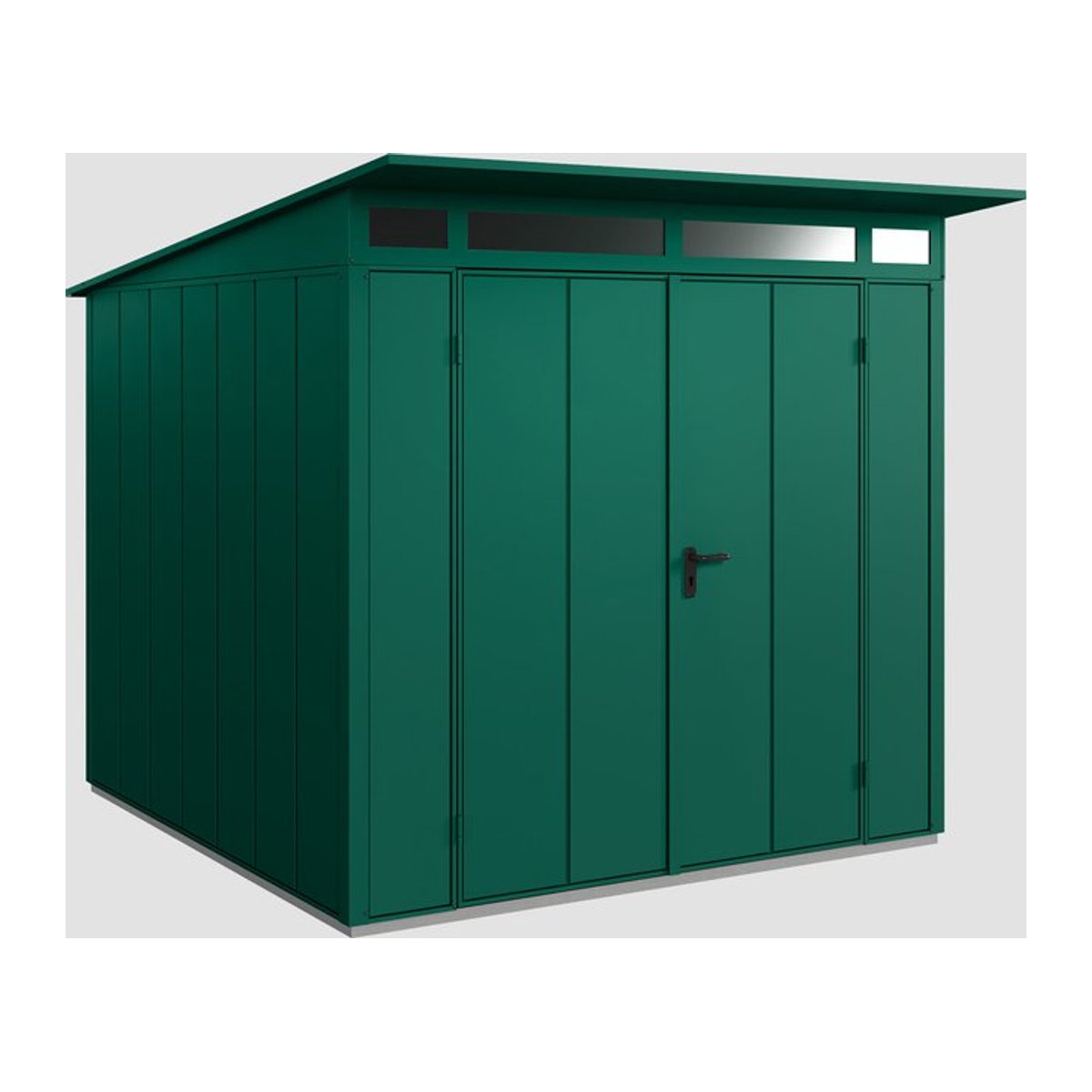 Hörmann Ecostar Gerätehaus Elegant aus Metall in Grün mit Pultdach, B/H/T: 247,9 x 232,3 x 297 cm - Bild 3