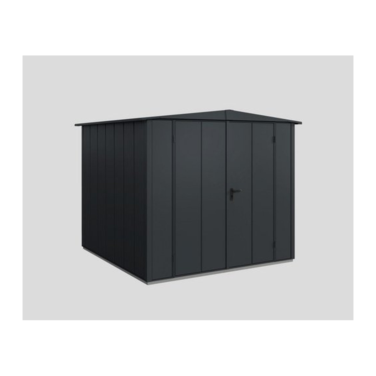 Hörmann Ecostar Gerätehaus Elegant mit Satteldach aus Metall in Anthrazitgrau, B/T/H: 238 x 238 x 216 cm - Bild 1