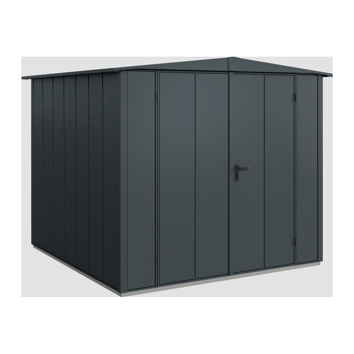 Hörmann Ecostar Gerätehaus Elegant mit Satteldach aus Metall in Anthrazitgrau, B/T/H: 238 x 238 x 216 cm - Bild 3