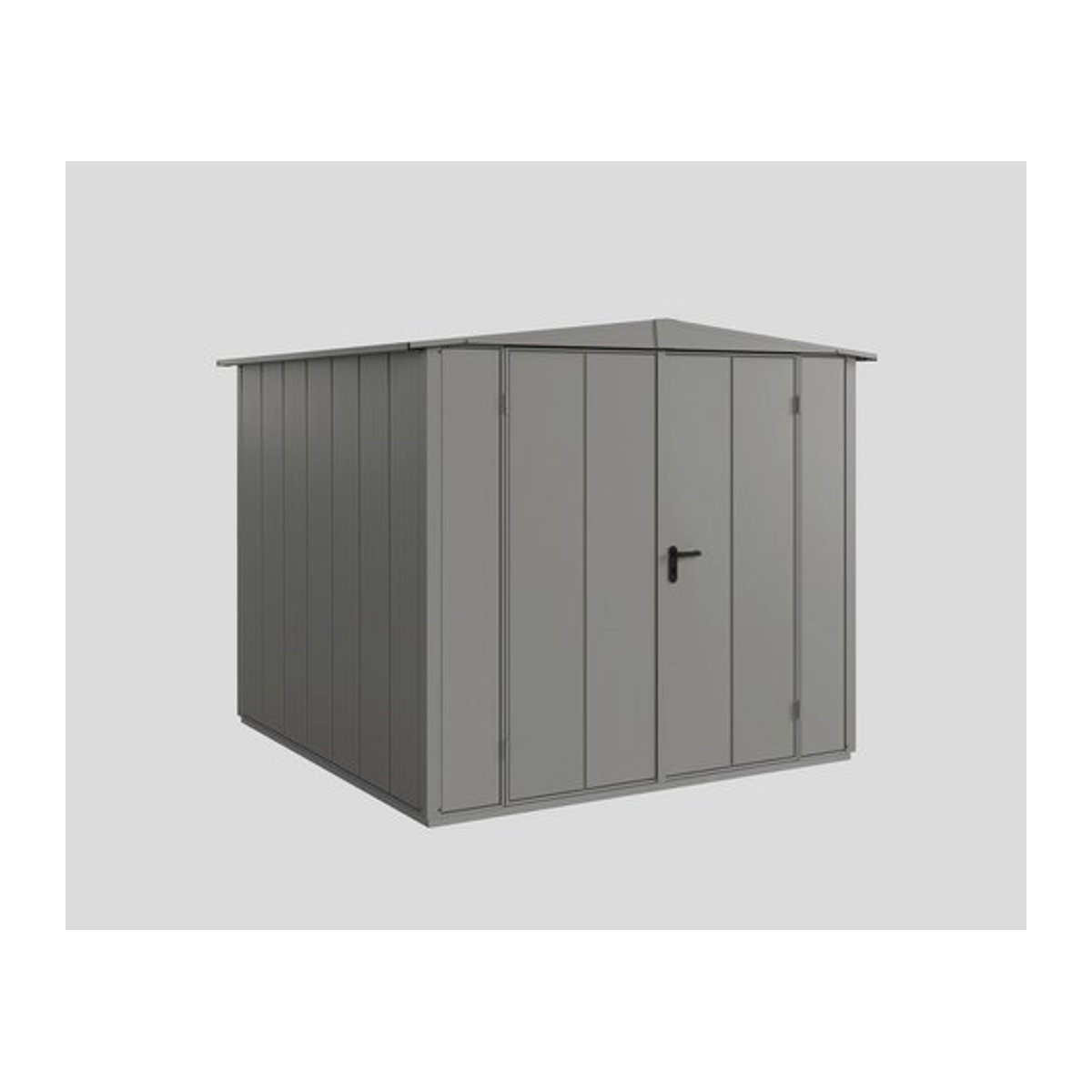 Hörmann Ecostar Gerätehaus Elegant-S aus Metall in Grau mit Satteldach, B/T/H: 238 x 238 x 216 cm - Bild 1