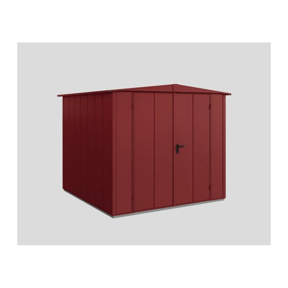 Hörmann Ecostar Gerätehaus Elegant-S aus Metall mit Satteldach in Rot, B/H/T: 238 x 216 x 238 cm - Bild 1