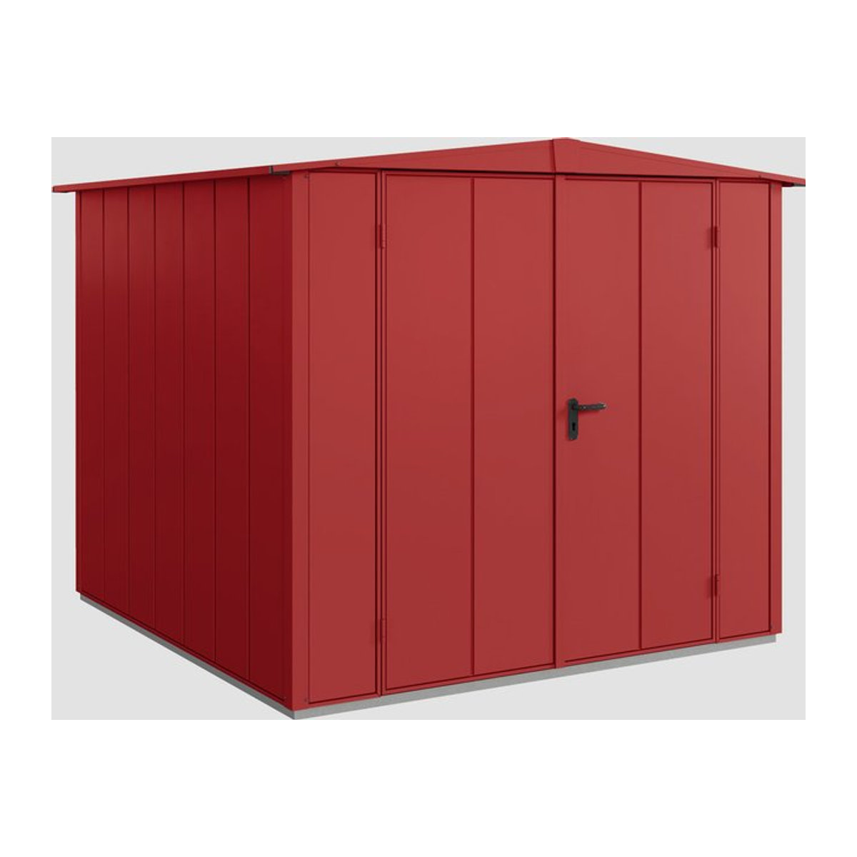 Hörmann Ecostar Gerätehaus Elegant-S aus Metall mit Satteldach in Rot, B/H/T: 238 x 216 x 238 cm - Bild 2
