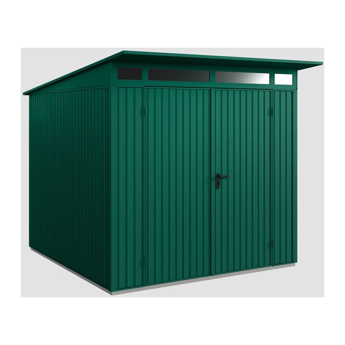 Hörmann Ecostar Gerätehaus Trend mit Pultdach aus Metall und Aluminium in Grün B/H/T: 248 x 232,3 x 291 cm - Bild 3