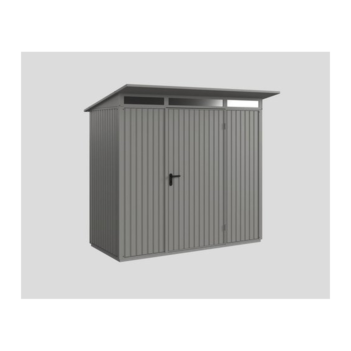 Hörmann Ecostar Gerätehaus Trend-P aus Metall in Grau mit Pultdach B/H/T: 238 x 228,6 x 189 cm - Bild 1