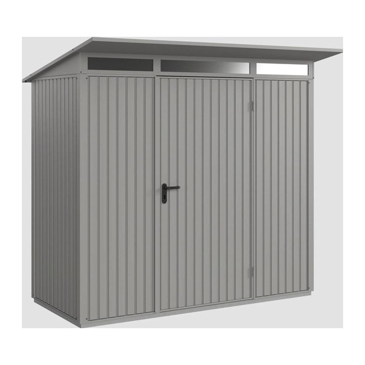 Hörmann Ecostar Gerätehaus Trend-P aus Metall in Grau mit Pultdach B/H/T: 238 x 228,6 x 189 cm - Bild 4