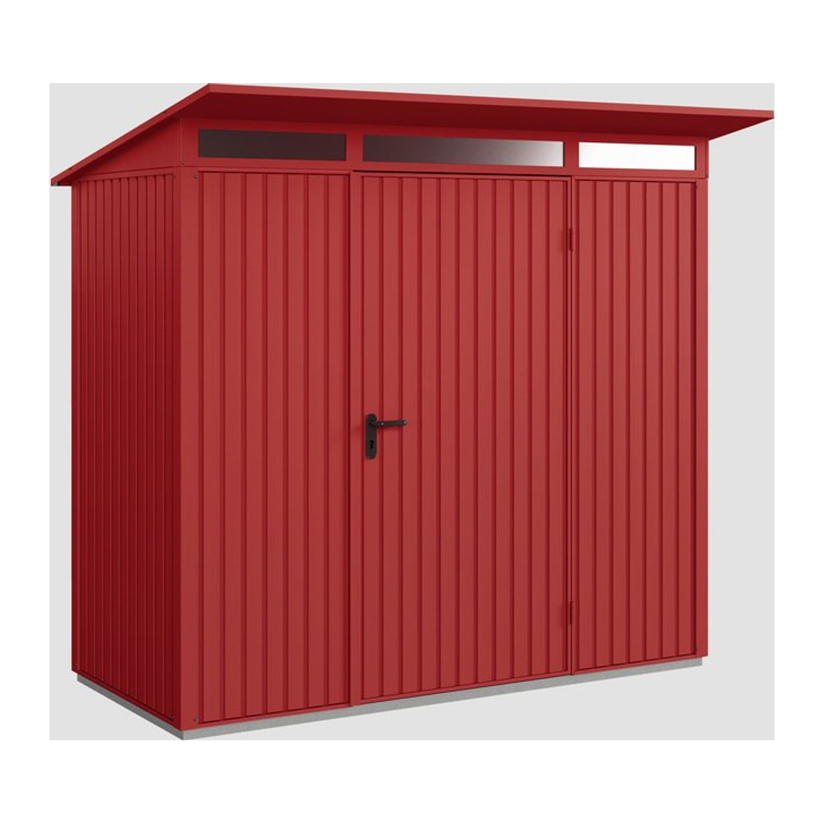 Hörmann Ecostar Gerätehaus Trend P mit Pultdach aus Metall in Rot, B/H/T: 238 x 228,6 x 107,8 cm - Bild 3