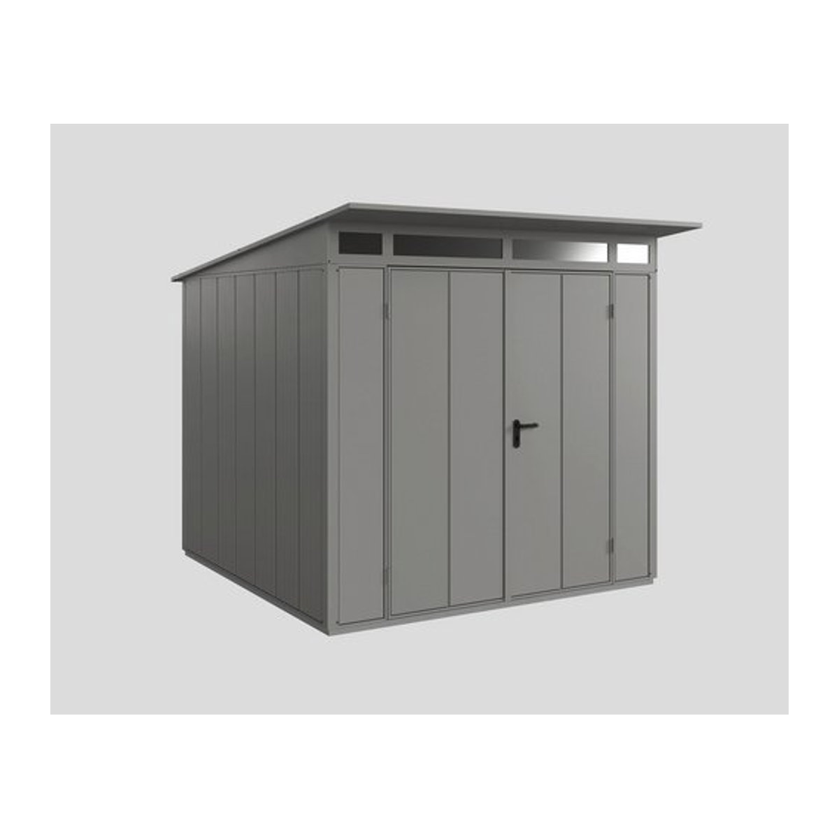 Hörmann Ecostar Metall-Gerätehaus Elegant mit Pultdach in Grau, B/H/T: 248 x 232,3 x 297 cm - Bild 1
