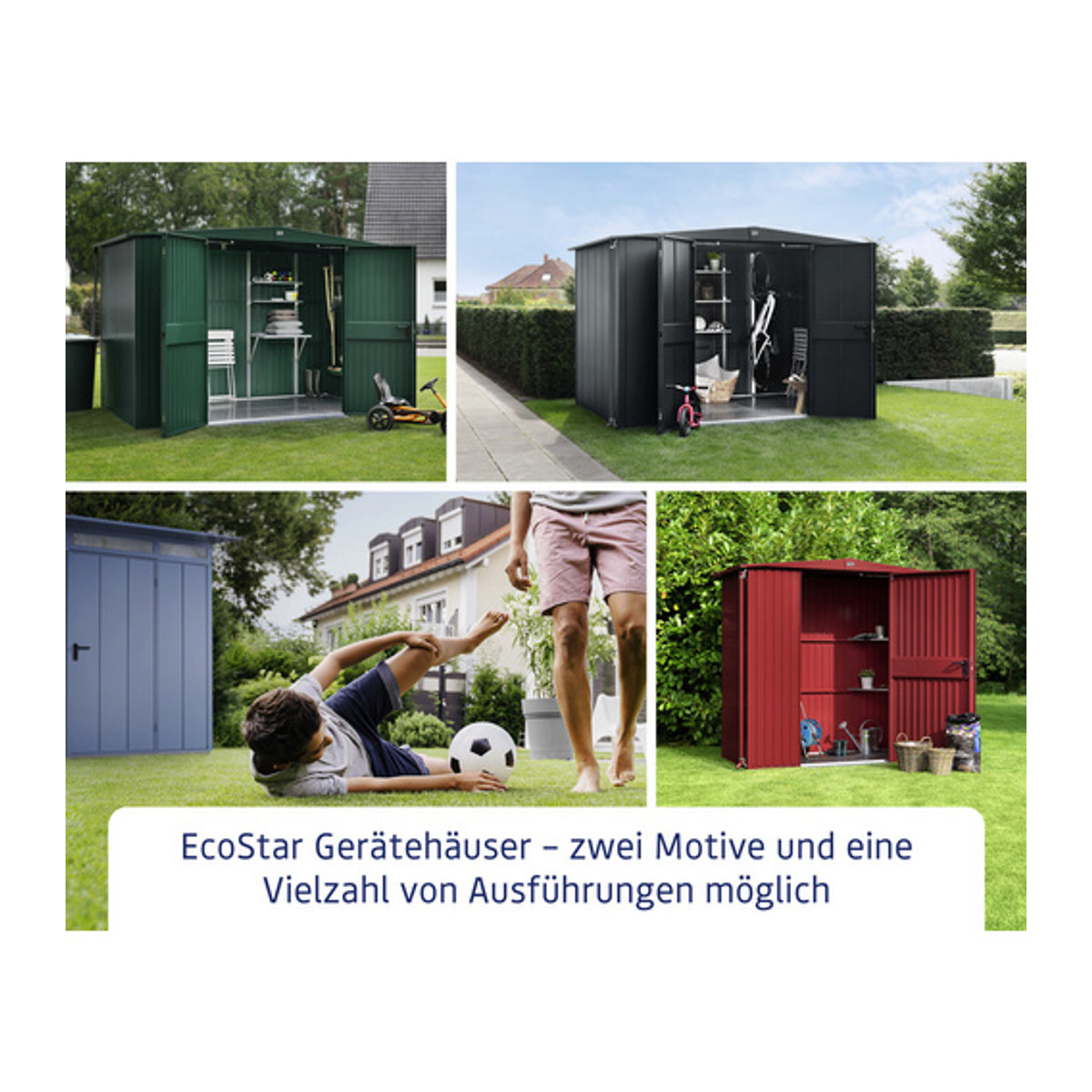 Hörmann Ecostar Metall-Gerätehaus Elegant mit Pultdach in Grau, B/H/T: 248 x 232,3 x 297 cm - Bild 2