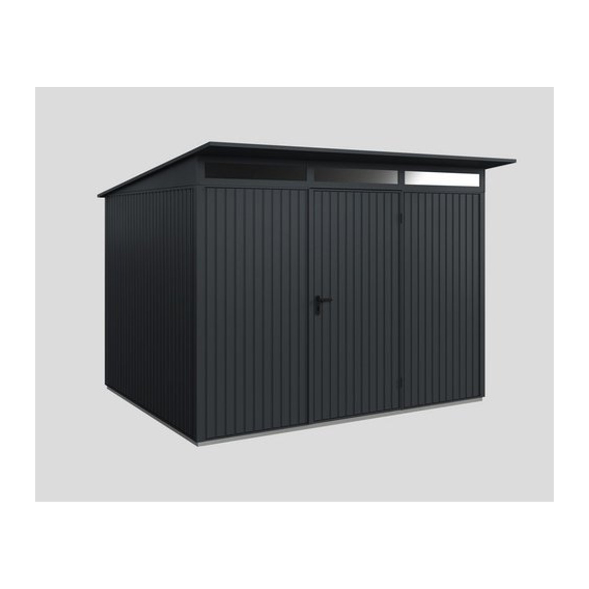 Hörmann Ecostar Metall-Gerätehaus Trend mit Pultdach in Anthrazitgrau, B/H/T: 312,7 x 232,3 x 283,4 cm - Bild 1