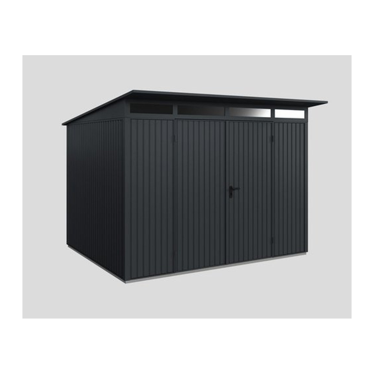Hörmann Ecostar Metall-Gerätehaus Trend mit Pultdach in Anthrazitgrau, B/H/T: 312,7 x 232,3 x 283,4 cm - Bild 1