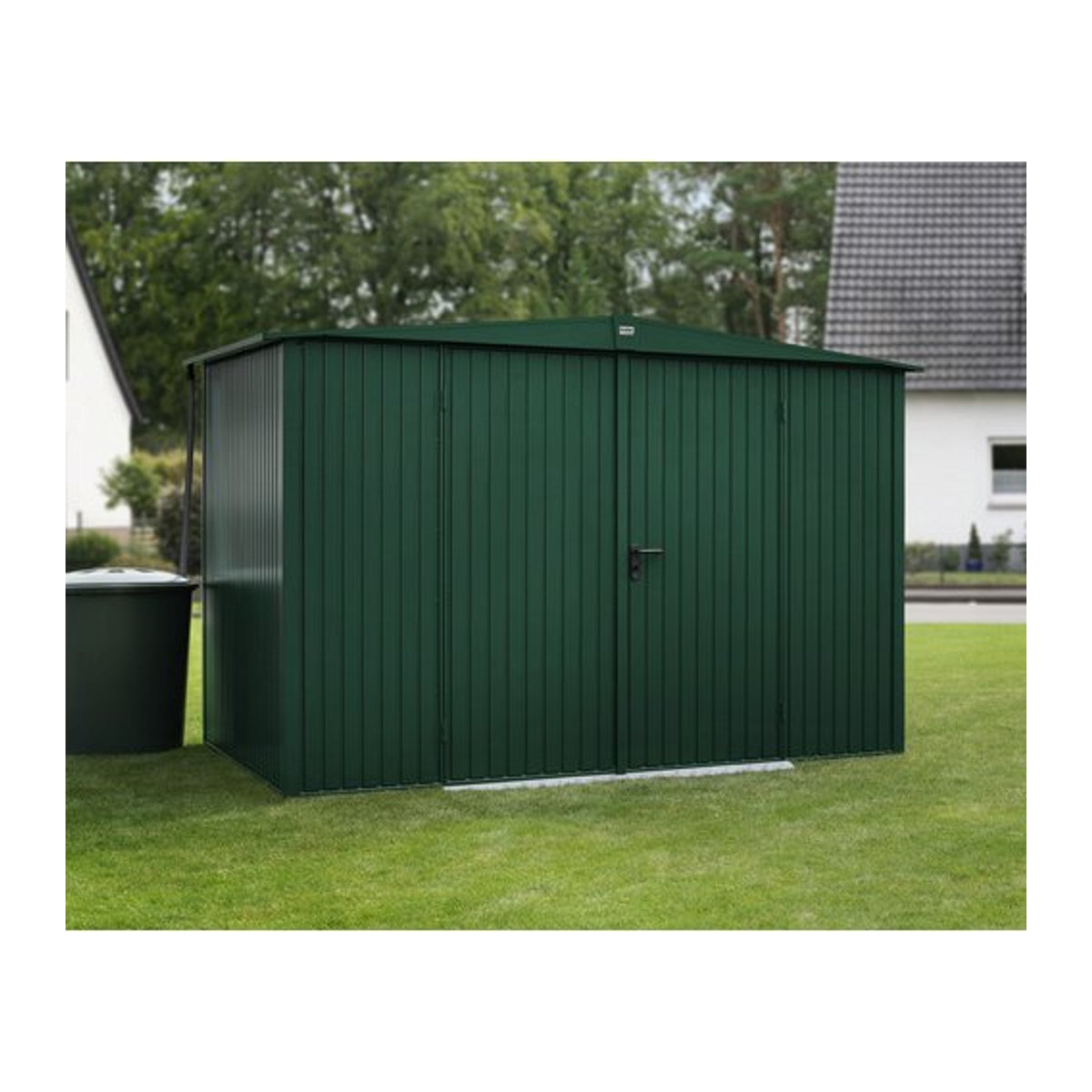 Hörmann Ecostar Metall-Gerätehaus Trend mit Satteldach in Grün, B/H/T: 324 x 219,4 x 247,7 cm - Bild 1