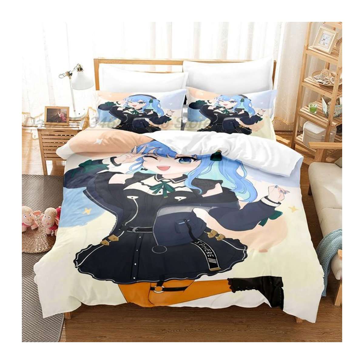 Hoshimachi Suisei 3D Anime Bettwäsche-Set mit Reißverschluss, B/T/H: 135 x 200 cm - Bild 1