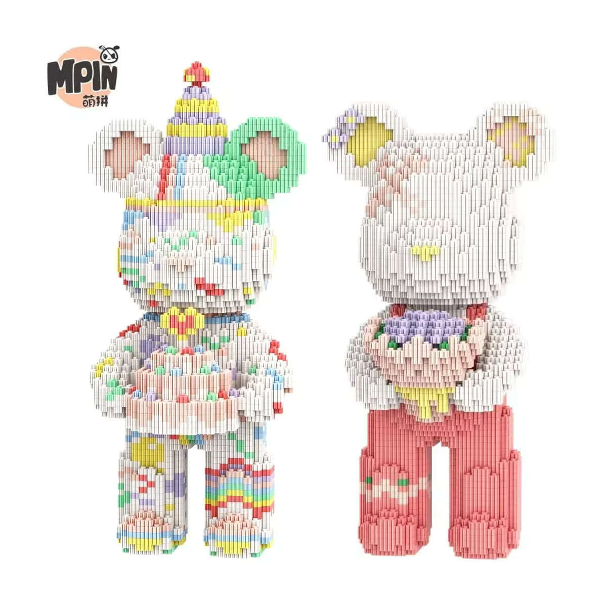 Hot Toys Bär Bausteine Figur Modell aus Kunststoff, mehrfarbig, Höhe: 46 cm - Bild 3