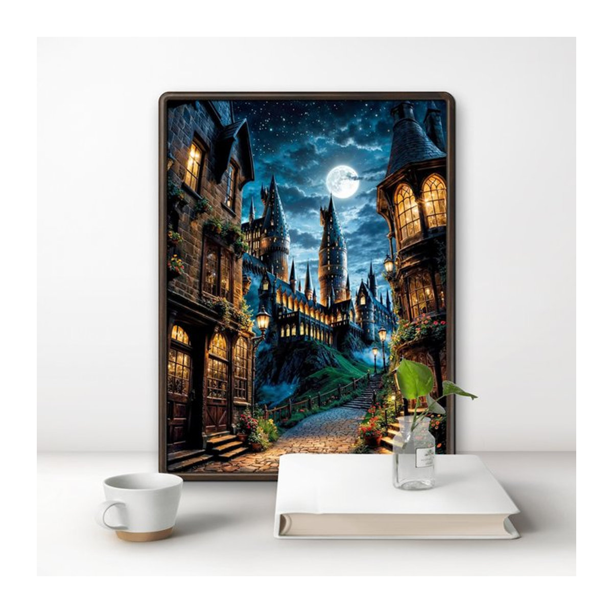 Hot Toys Harry Potter 5D-Diamantgemälde Hogwarts-Schloss als Mosaik-Stickerei mit Strasssteinen, mehrfarbig, B/H: 40 x 40 cm - Bild 1