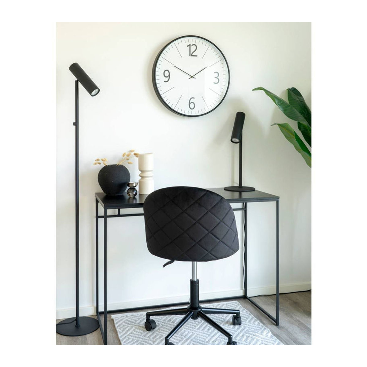 Housenordic Biel Wanduhr rund, schwarz-weiß, Durchmesser: 51 cm - Bild 3