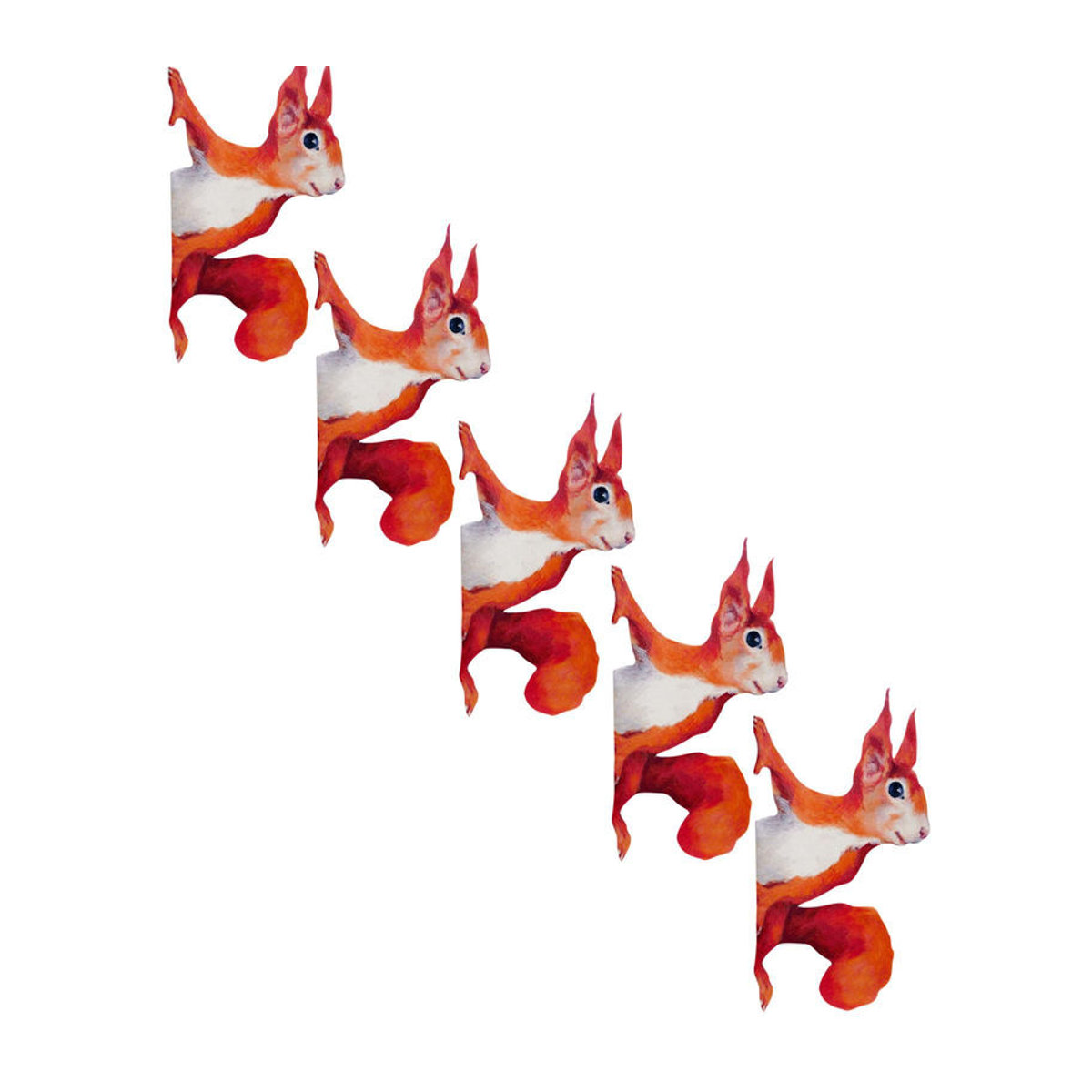 Houspace Peeping Squirrel Wandaufkleber aus Kunststoff in Rot und Orange für Wand und Fenster - Bild 1