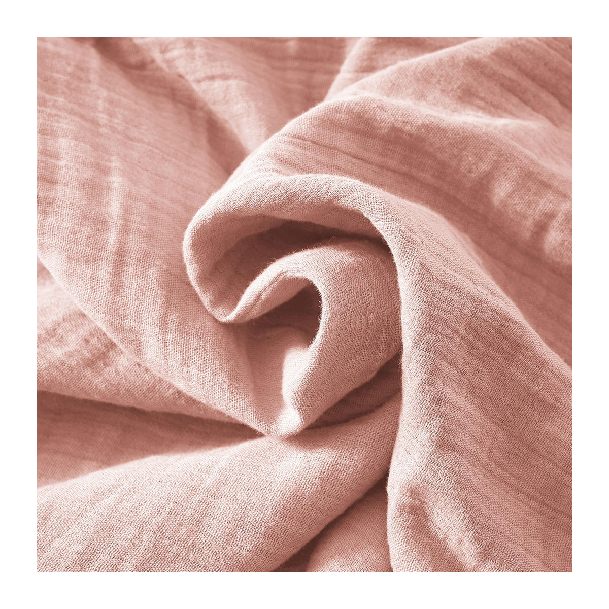Housse De Rêve Bettbezug aus Baumwollgaze in Rosa mit Holzknöpfen, B/H: 220 x 240 cm - Bild 3