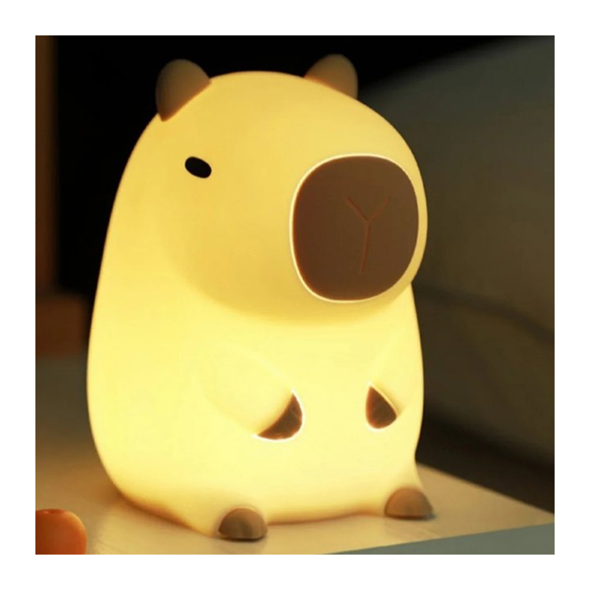 HPH Capybara-Nachtlampe aus Silikon in Beige, dimmbare LED-Kinderzimmerlampe mit Touch-Funktion und Akku - Bild 1