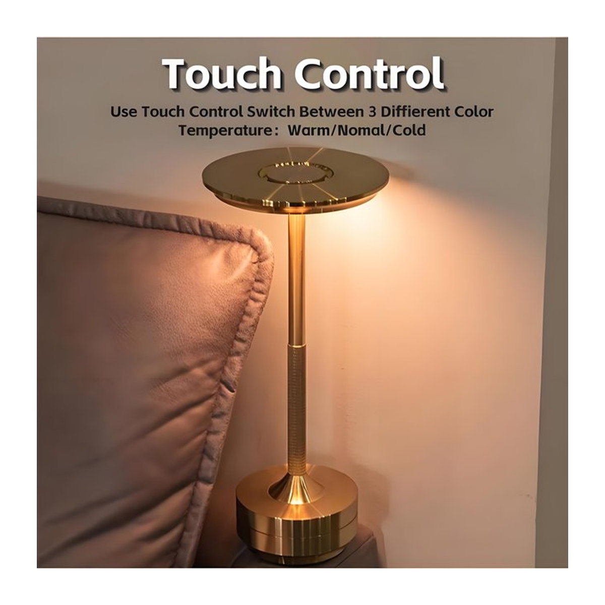 HPH LED Tischlampe in Schwarz aus Aluminium mit Retro-Design, dimmbar und aufladbar per USB - Bild 1